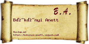 Bökönyi Anett névjegykártya