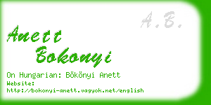anett bokonyi business card